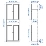 Illustration with measurements for the product: BILLY.