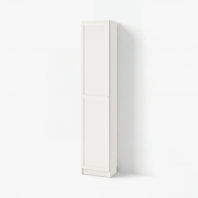 BILLY / OXBERG Bookcase with doors, white, 40x30x202 cm