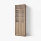 BILLY / OXBERG Bookcase with glass doors, oak effect/clear glass, 80x30x237 cm
