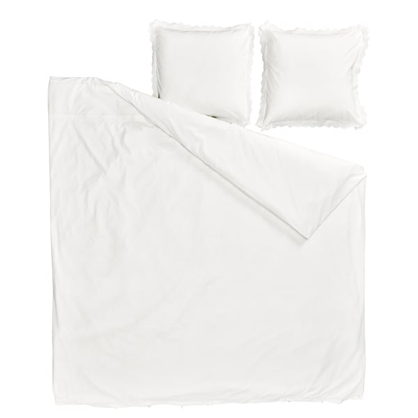 BIRGITTARÖNN Duvet cover and 2 pillowcases, white, 240x220/80x80 cm