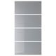 Option: Four frosted glass wardrobe doors, grey, tempered with enamel, offer a subdued view.