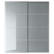 Option: BJÖRNÖYA grey glass wardrobe doors, frosted panels, aluminium frame with sliding rails.