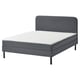 Option: BLÅFJÄLLET bed: gray, padded head, metal legs, pocket mattress