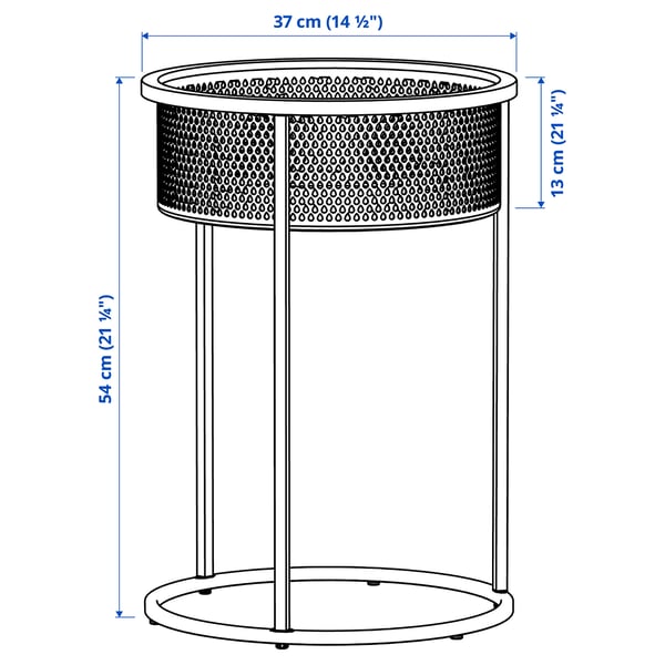 Illustration with measurements for the product: BLÅKRÅKA.