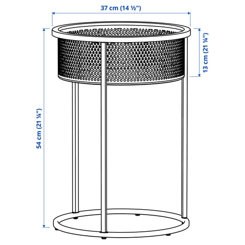 Illustration with measurements for the product: BLÅKRÅKA.