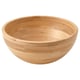 Option: Natural bamboo serving bowl with a smooth edge, ideal for various dishes.