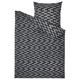 BLÅSKATA gray checkered bedding - duvet & pillowcase, soft cotton-viscose blend.