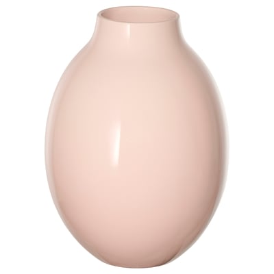 BLODBJÖRK vase: light pink, round stoneware with narrow neck, romantic decor.