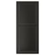 A BODBYN black cabinet door with a smooth, beveled panel design. Its rectangular and made from fibreboard with polyurethane and acrylic paint.