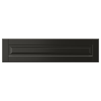 Black BODBYN drawer with beveled edges, painted fiberboard, modern design.
