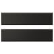 Two black rectangular drawer fronts with beveled edges. Modern, sleek design. Made of fibreboard and polyurethane paint.