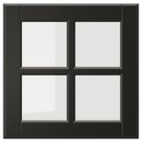 Black BODBYN glass door with bevelled frame, square shape, modern design.