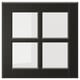 Black BODBYN glass door with bevelled frame, square shape, modern design.