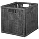 Option: BRANÄS: black wicker storage basket. Square shape, handles on all sides.