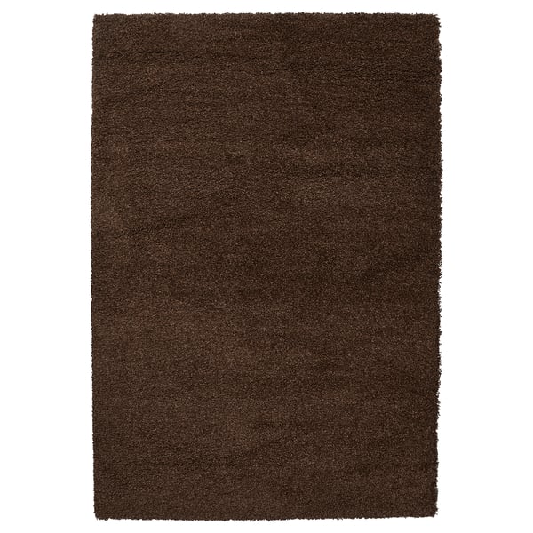 BREVBÄRARE Rug, high pile, deep brown, 160x230 cm