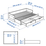 Illustration with measurements for the product: BRIMNES.