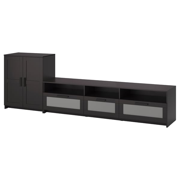 BRIMNES TV storage combination, black, 294x41x95 cm