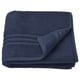 Deep blue folded BROKGLIM organic cotton towel, thick and soft with woven border design.