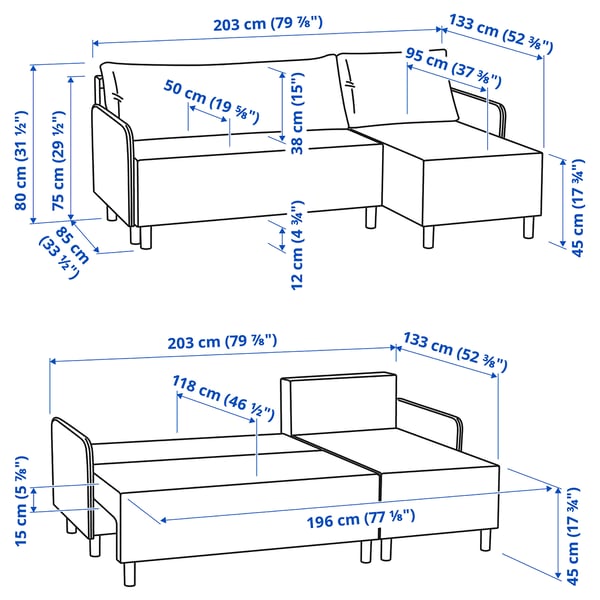 Illustration with measurements for the product: BRUKSVARA.