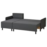 BRUKSVARA grey l-shaped sofa-bed, modern, clean lines, with storage.