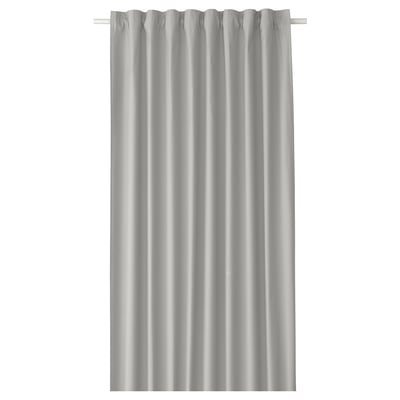 Single room-darkening curtain in light grey. Made from recycled materials, simple design.