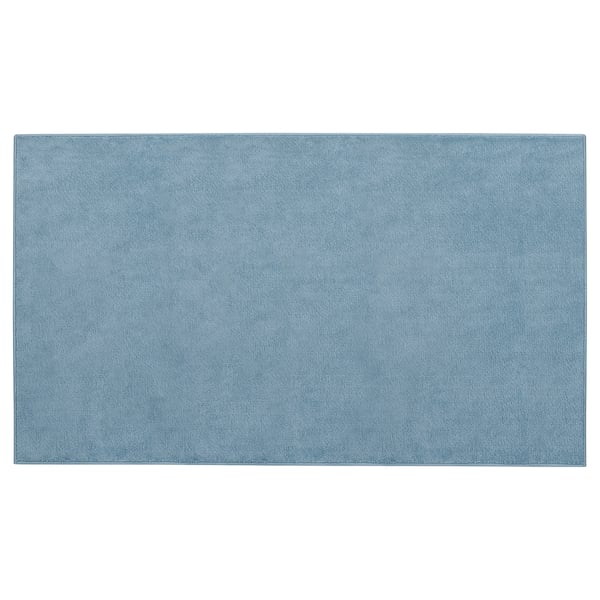 BRUKSVARA rug, blue, rectangular, soft texture, recycled polyester, stain-resistant.