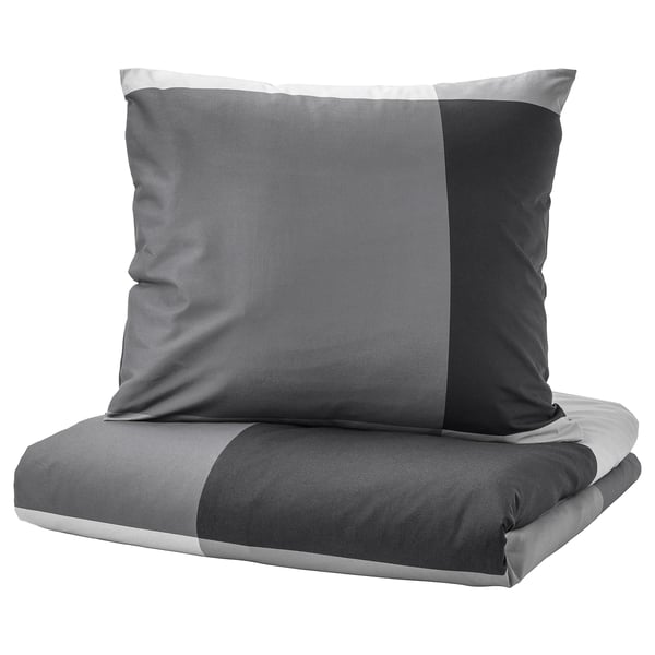 Gray bedding set with color block