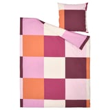 BRUNKRISSLA duvet set, multicolor checkered, soft cotton blend, rectangular with zip pillowcase.