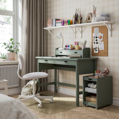 BRYTNING Desk, green, 110x53x75 cm