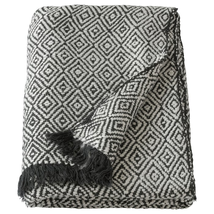 DAGFRID throw, dark grey/offwhite, 150x200 cm IKEA Germany