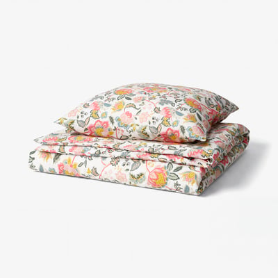DAGGSALVIA Duvet cover and pillowcase, multicolour/floral pattern, 140x200/80x80 cm