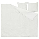 DOFTAKLEJA duvet in white, checkered design, rectangular, 100% cotton.