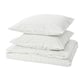 Option: White & gray checkered duvet cover set, 100% cotton, stitched pattern, zipper closure, square corners.