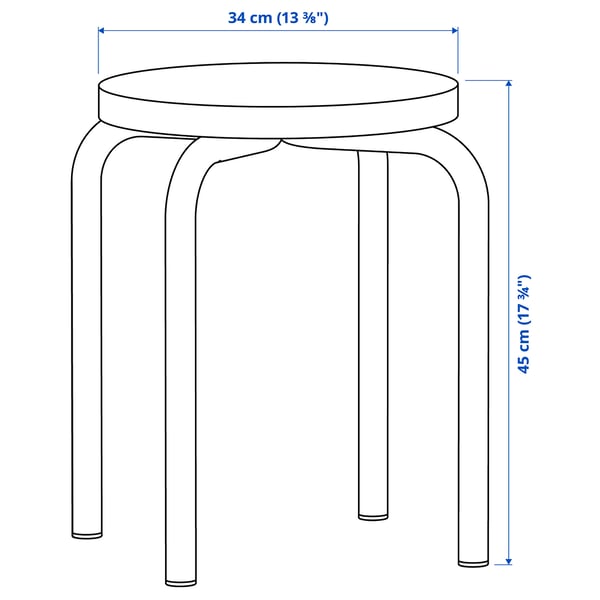Illustration with measurements for the product: DOMSTEN.