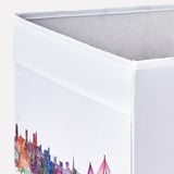 White organizer bin, part of a larger kallax shelf. Handles for easy pulling, mesh top for ventilation, sturdy construction.