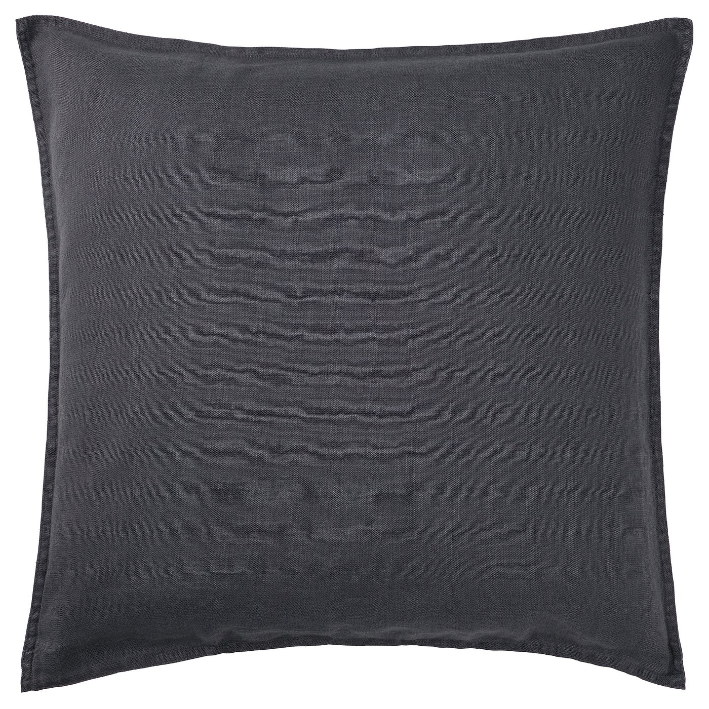 DYTÅG grey linen cushion, square with zip closure, textured natural fabric.