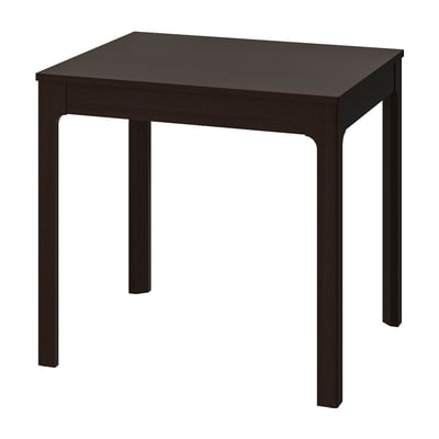 EKEDALEN square dining table, dark brown, wooden, four legs.