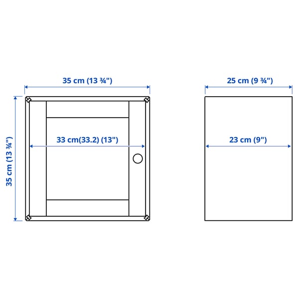 Illustration with measurements for the product: EKET.
