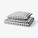 EKTANDVINGE Duvet cover and pillowcase, anthracite white/check, 140x200/80x80 cm