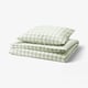 EKTANDVINGE Duvet cover and pillowcase, pale grey-green white/check, 140x200/80x80 cm