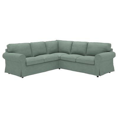 EKTORP Cover for corner sofa, 4-seat, Hemmesta grey-green
