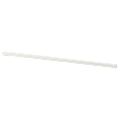 A white ELVARLI clothes rail. Its rectangular, made of metal with a white finish.