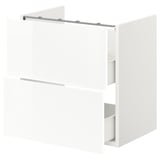 White ENHET bathroom cabinet with two drawers.