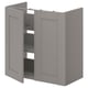 ENHET grey bathroom cabinet: modern, light grey, rectangular, two doors, one shelf, particleboard.
