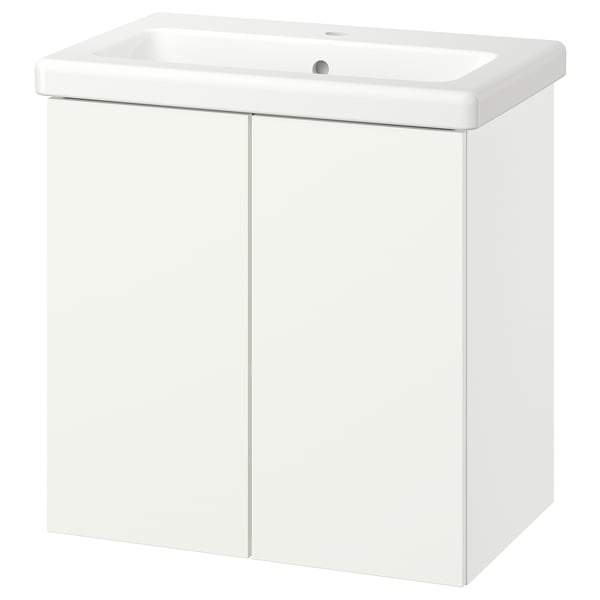ENHET / TVÄLLEN Wash-stnd w doors/wash-basin, white, 64x43x65 cm