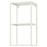 Open ENHET storage frame in white with 2 shelves. Modern, minimalist design. Made of steel with powder coating.