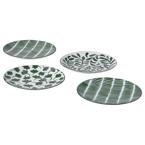 ENTUSIASM Side plate, patterned/green, 18 cm