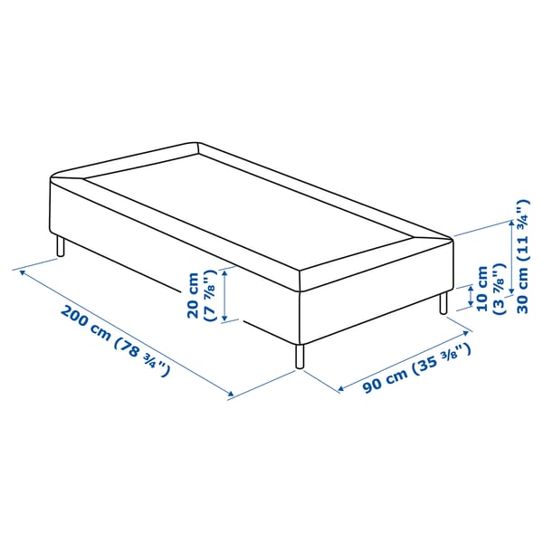 Illustration with measurements for the product: ESPEVÄR.