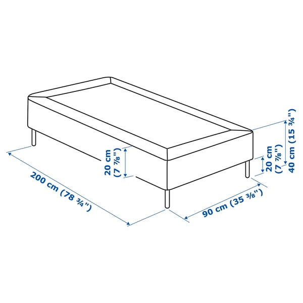 Illustration with measurements for the product: ESPEVÄR.