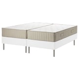 An ESPEVÄR/VATNESTRÖM bed in white with a pocket sprung mattress, featuring natural materials and stainless steel legs.